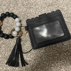 Black Card Holder with Tassel